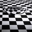 High Angle View Of Spoon On Checkerboard
