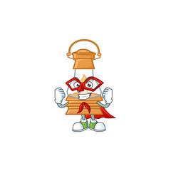 Poster - Smiley mascot of oil lamp dressed as a Super hero