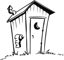 Cartoon Outhouse Vector Illustration
