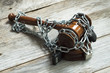legal corrupt system concept with judge gavel or hammer chained with lockers