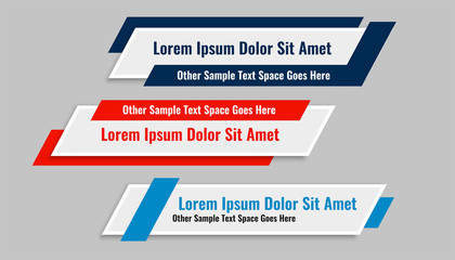 Wall Mural - modern geometric lower third banners set design
