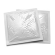 Two foil sachets isolated on white. Mockup. 3d render
