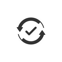 Wall Mural - Check mark sign icon in flat style. Confirm button vector illustration on white isolated background. Accepted business concept.