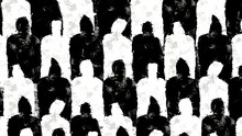 Black And White People Silhouettes Illustration