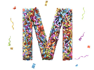 Canvas Print - Metalic multi color confetti font