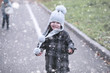 © alexkich - Kids walk in the park first snow