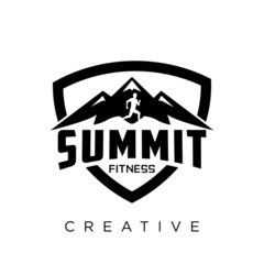 Wall Mural - mountain fitness logo design vector icon