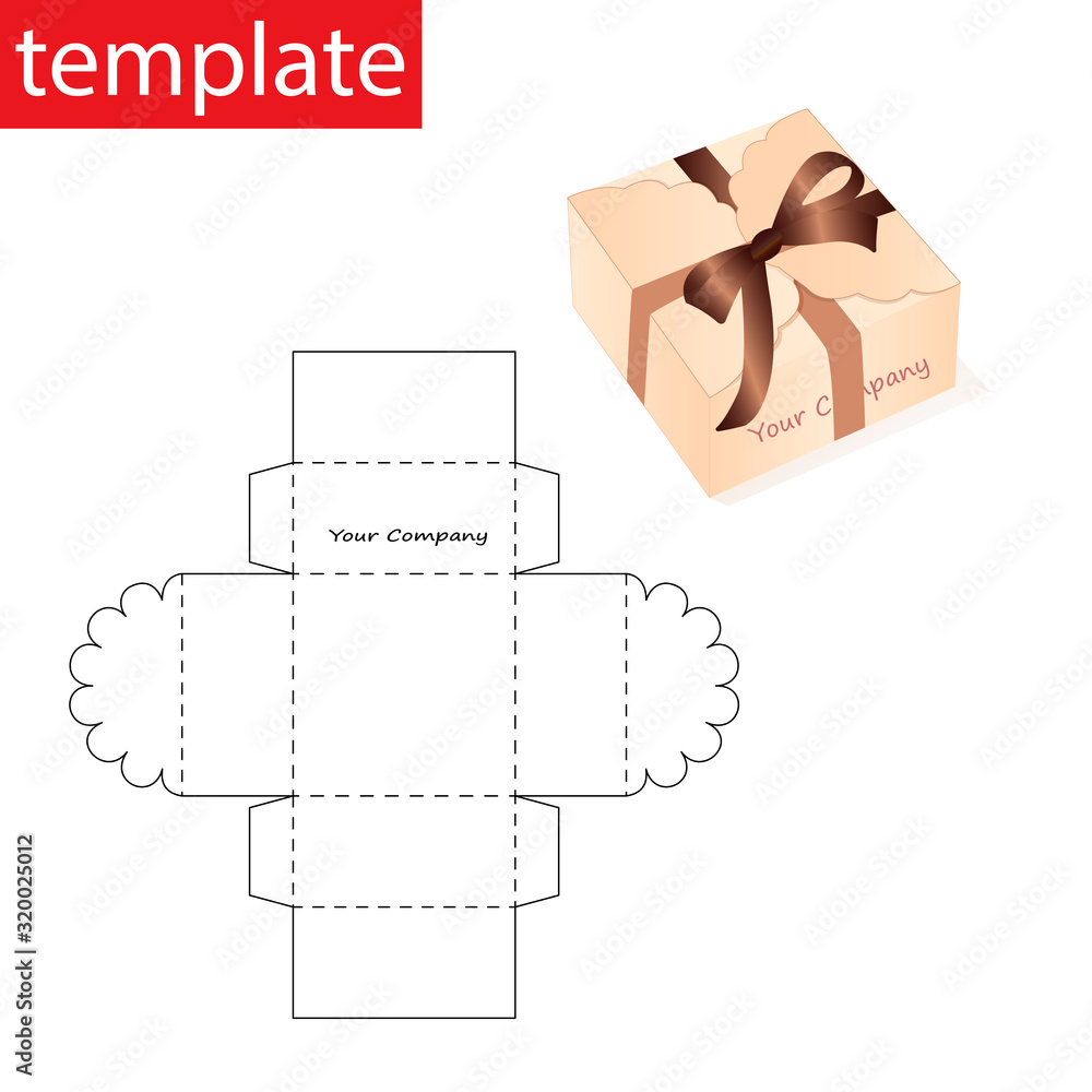 Retail paper box with die cut template. Stock Vector | Adobe Stock