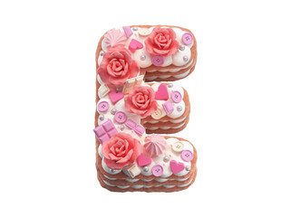 Sticker -  Сake with roses font