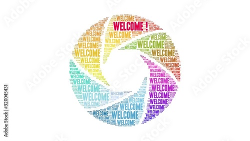 Obraz na plátně Welcome Animated Word Cloud On a White Background.
