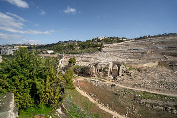 Jewish Cemetery, Jerusalem. Israel. Sunny day