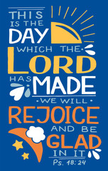 Wall Mural - Coloring hand lettering with bible verse This is the day the Lord has made. Psalm.