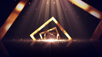 Wall Mural - award stage background loop.gold background.