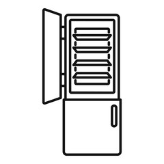 Poster - House fridge icon. Outline house fridge vector icon for web design isolated on white background