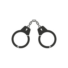 Handcuffs Icon. Vector. Flat Design. Isolated.	