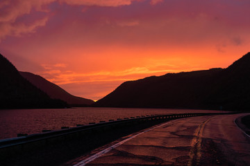 Wall Mural - sunset in the mountains