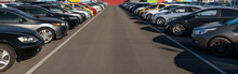 Cars In A Row. Used Car Sales	