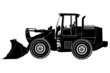 Buldozzer silhouette, heavy vehicle silhouette