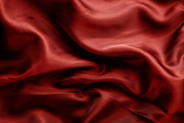 Wall Mural - dark red fabric with large folds, textile background