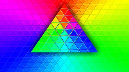 Rainbow diffraction light triangle shape, seamless loop