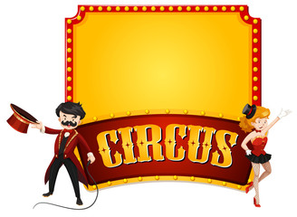 Wall Mural - Frame template with circus theme