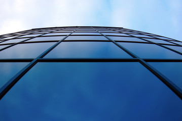 modern office building blue glass skyscraper tower