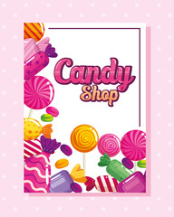 Wall Mural - poster of candy shop with caramels