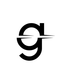 Wall Mural - Initial letter g logo cut into two parts