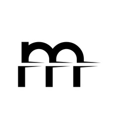 Wall Mural - Initial letter m logo cut into two parts