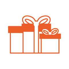 Sticker - gift box present isolated icon