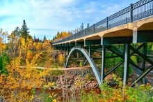 Railway Bridge Over River At Gooseberry Falls State Park