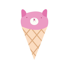 Poster - cute little cat in ice cream cone