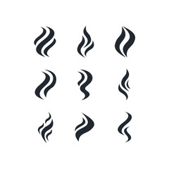 Aufkleber - Hot steam icon template color editable. Set of smoke vector icon. Aroma smell set symbol vector sign isolated on white background illustration for graphic and web design.