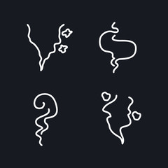 Aufkleber - Hot steam icon template color editable. Set of smoke vector icon. Aroma smell set symbol vector sign isolated on white background illustration for graphic and web design.