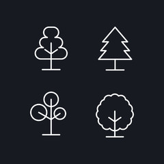 Fototapete - tree set icon template color editable. forest tree symbol vector sign isolated on white background illustration for graphic and web design.