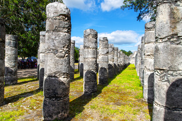 Wall Mural - Group of the Thousand Columns at Chichen Itza in Yucatan, Mexico