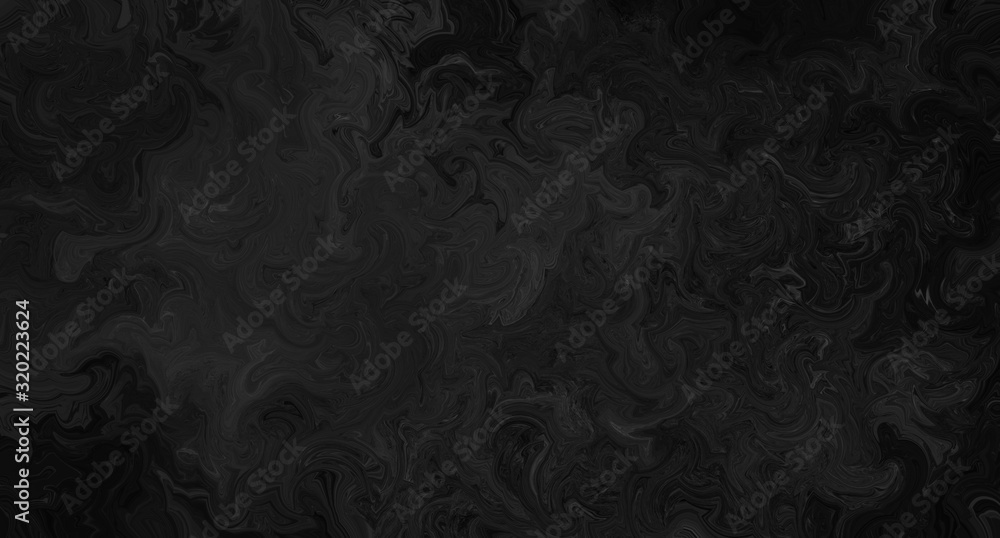 Abstract black background with marbled texture pattern in elegant fancy ...
