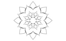 Circular Pattern Flower Of Mandala With Black And White,Vector Mandala Floral Patterns With White Background