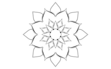 Circular pattern flower of mandala with black and white,Vector mandala floral patterns with white background
