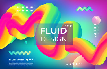 Wall Mural - abstract color background. fluid geometric shapes and bright colorful objects. vector modern poster 