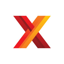 Modern Color Red Letter X Logo Design