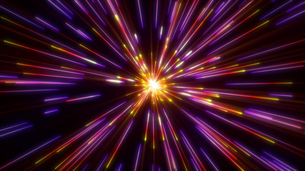 Fototapete - Abstract Explosion Hi Technology Speed Lines Poster For Comic Book Illustration Concept Design.