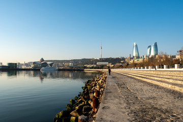 Wall Mural - Panoramic cityscape view of Baku in the morning