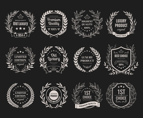 Wall Mural - silver awards emblems realistic set