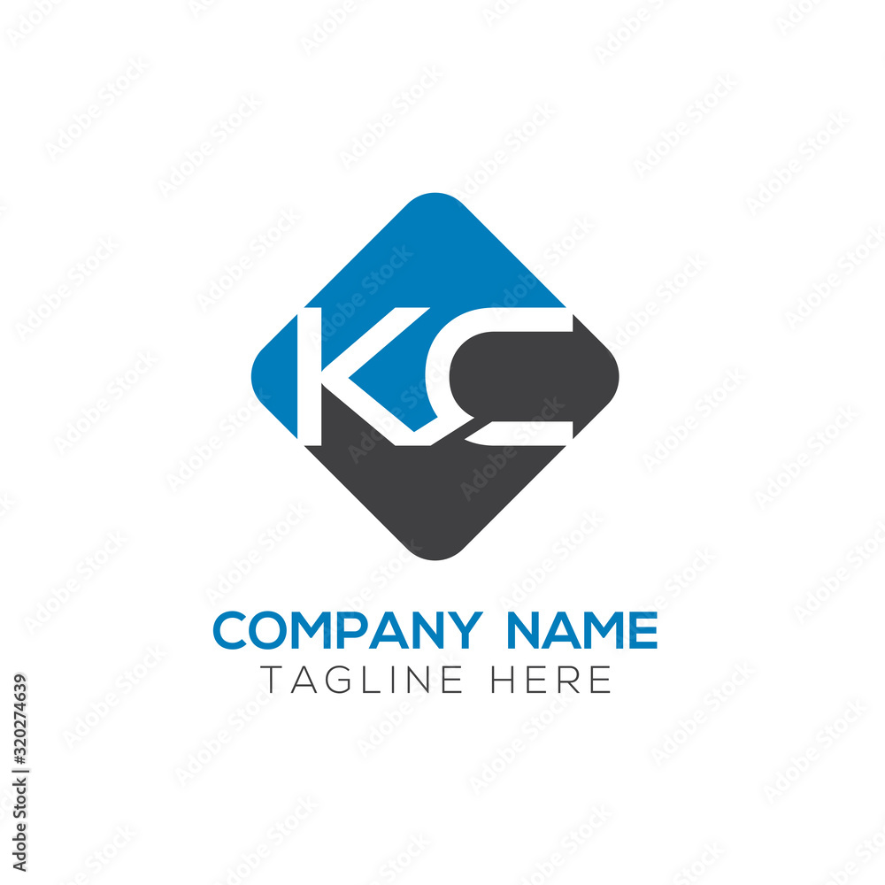 Initial Alphabet KC Logo Design vector Template. Linked Letter KC Logo ...