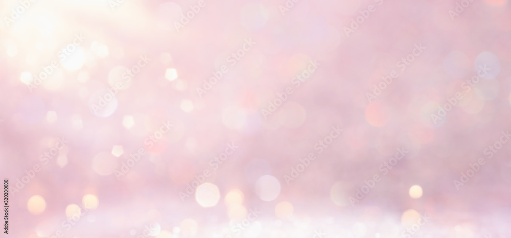 silver and pink glitter vintage lights background. defocused - obrazy, fototapety, plakaty 