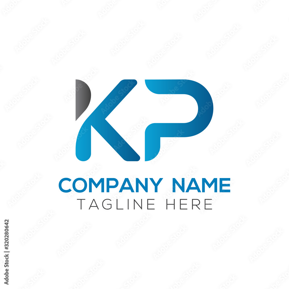 Initial Alphabet KP Logo Design vector Template. Linked Letter KP Logo ...