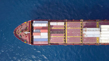 Large Container Ship Loaded With Various Container Brands.