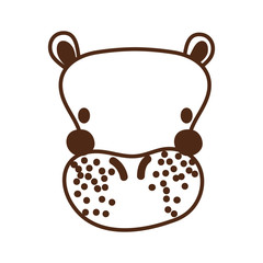 Sticker - cute hippo wild animal character icon