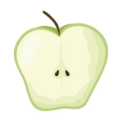 Poster - half apple fresh fruit isolated icon